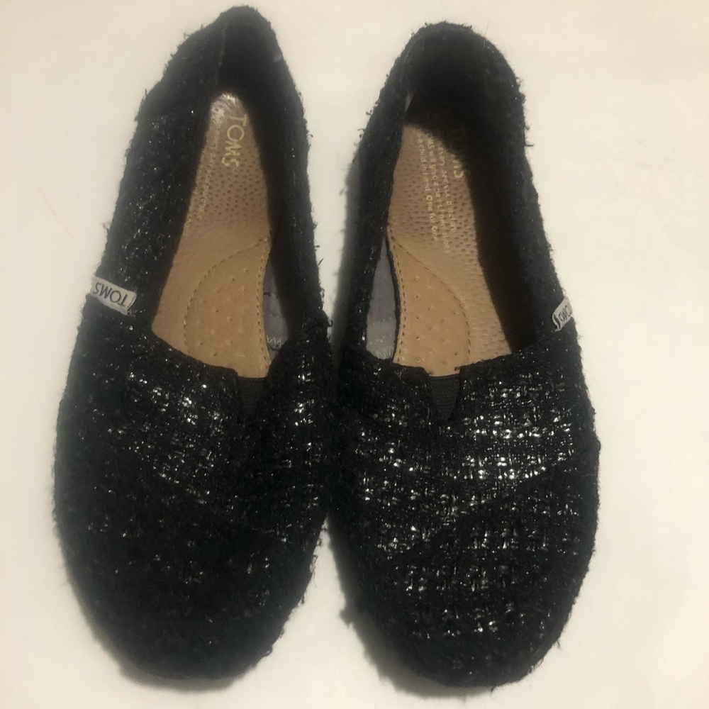 Toms Classic Black Wool Slip Ons
